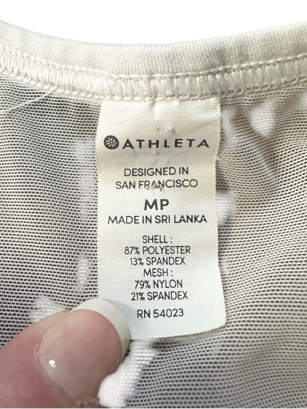 Athleta Chi Mesh Racerback Active Tank Top White Size Medium Petite - Picture 6 of 12